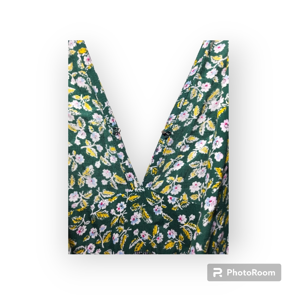 Faithfull The Brand Anthropologie Farah Midi Dress Green Floral 2 - Picture 11 of 13